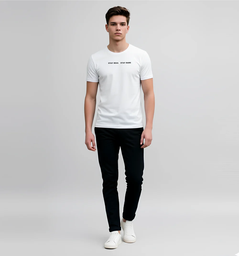 Round Neck White T shirt