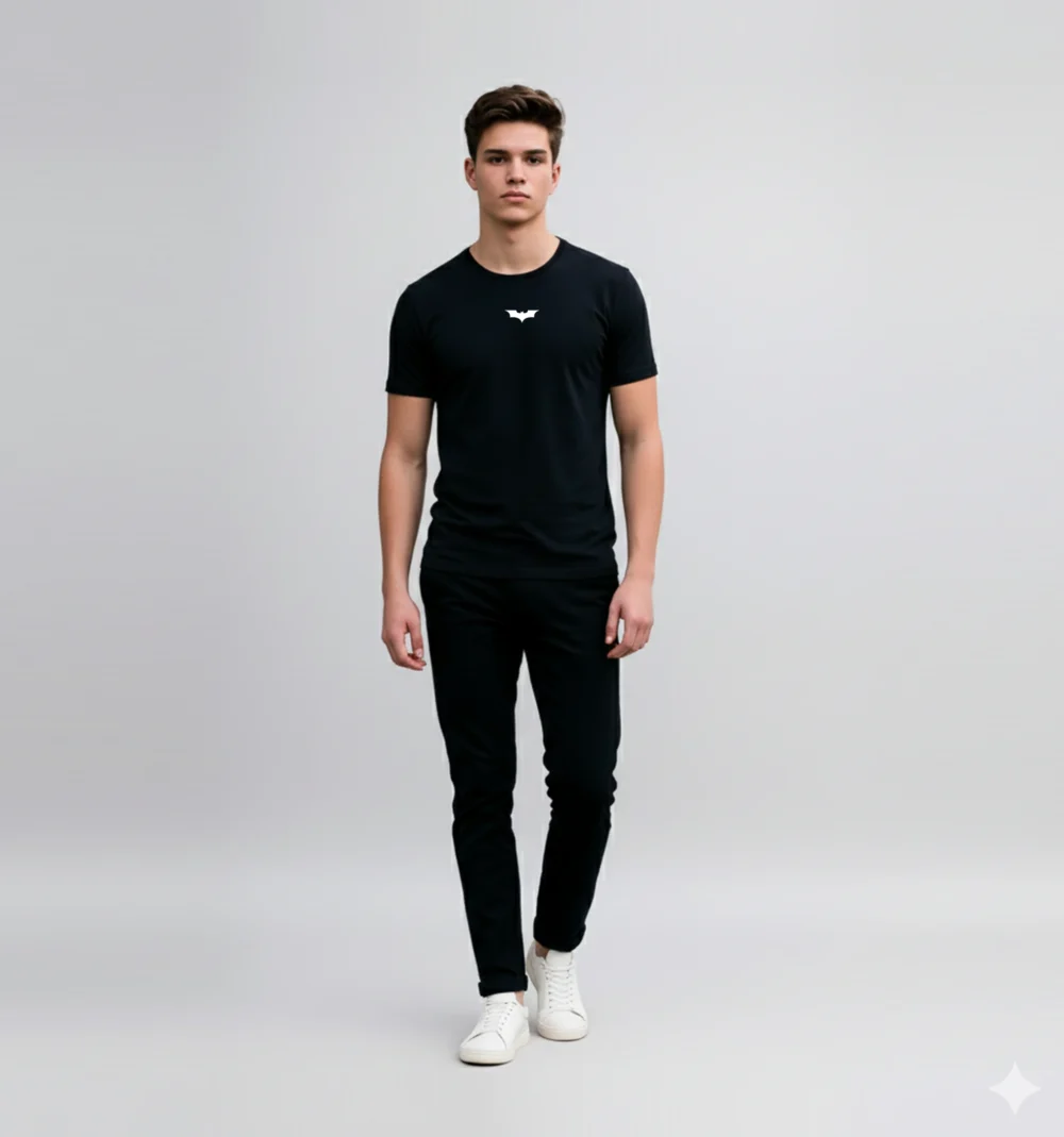 Round Neck Black T Shirt