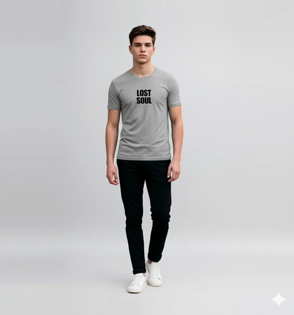 Round Neck Heather Grey T Shirt