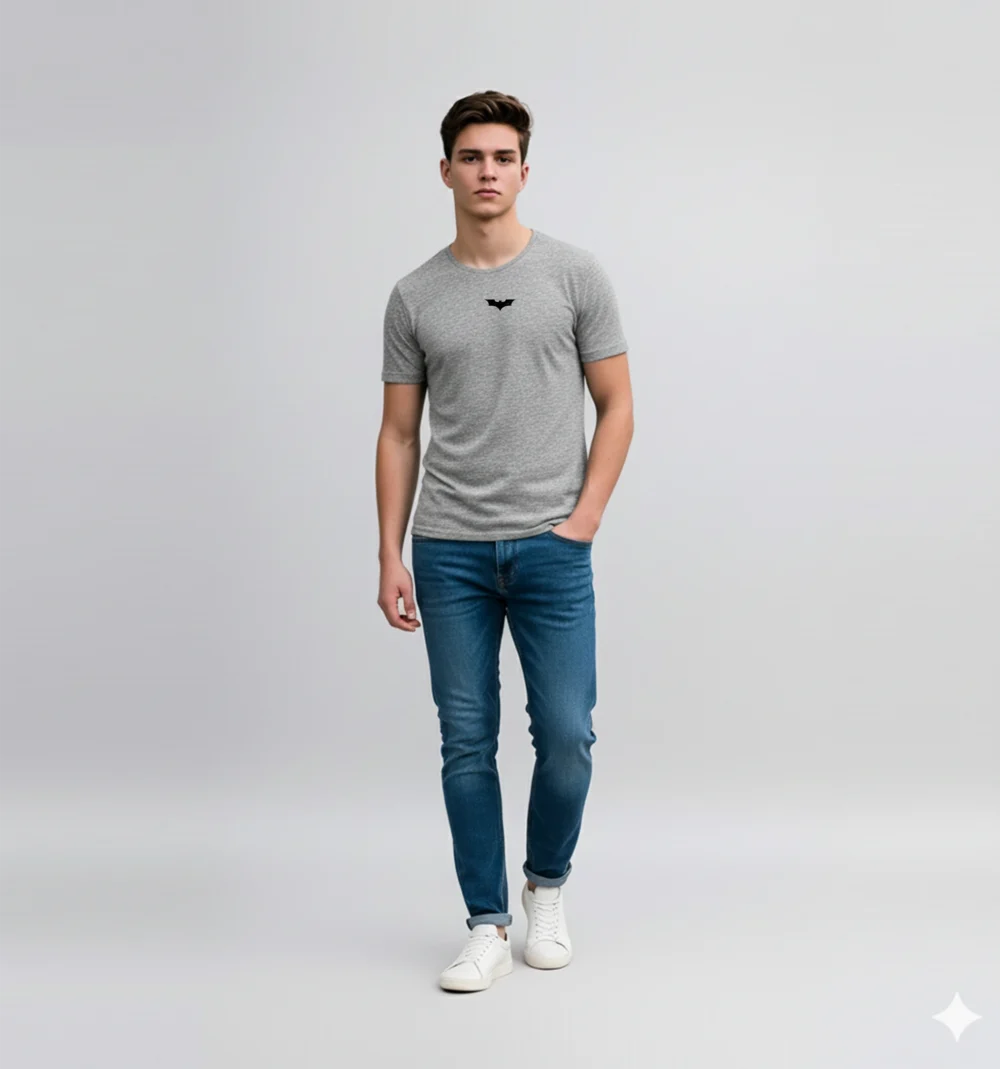 Round Neck Heather Grey T Shirt