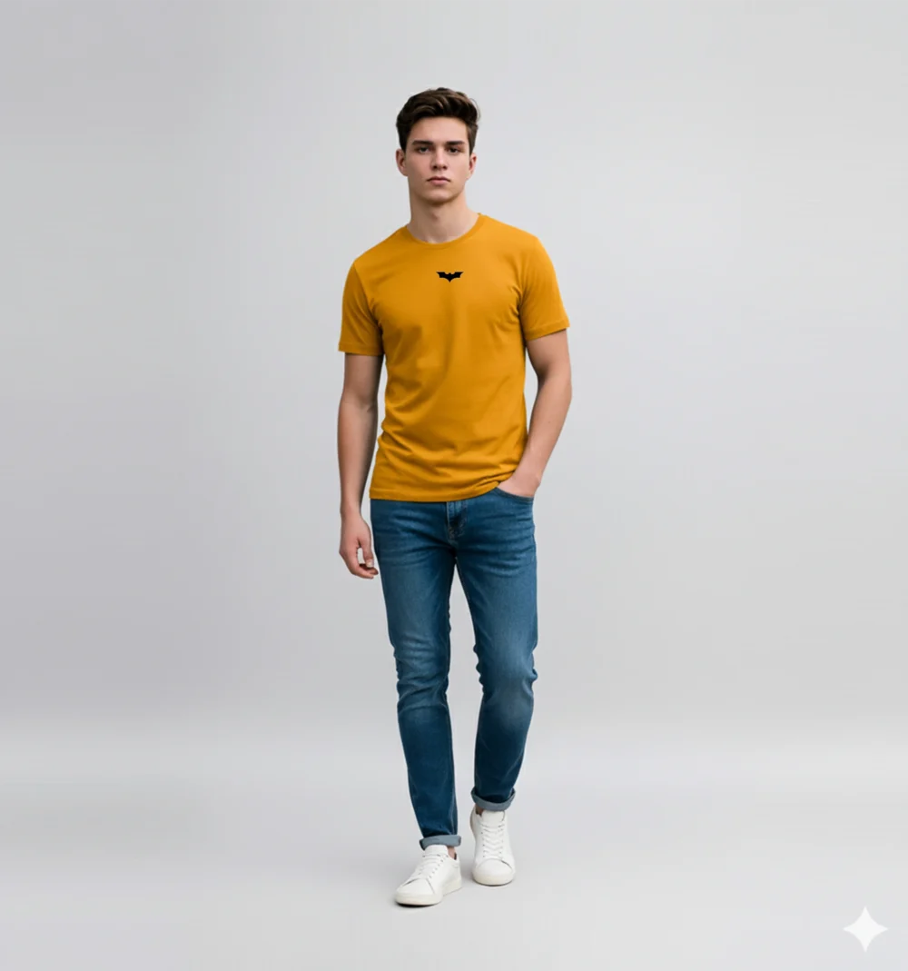 Round Neck Mustard Yellow T Shirt