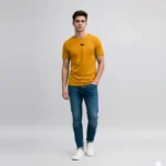 Round Neck Mustard Yellow T Shirt