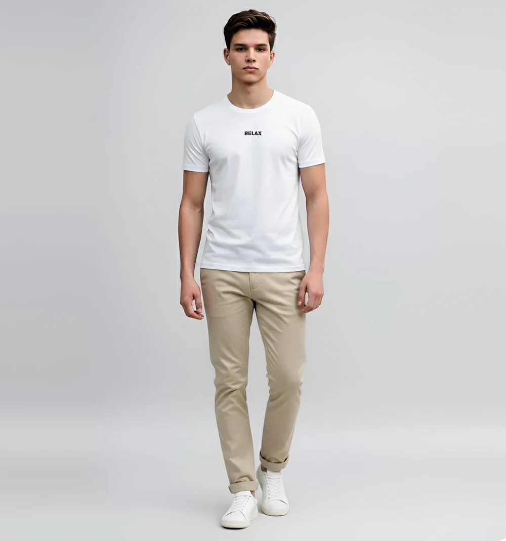 Round Neck White T shirt