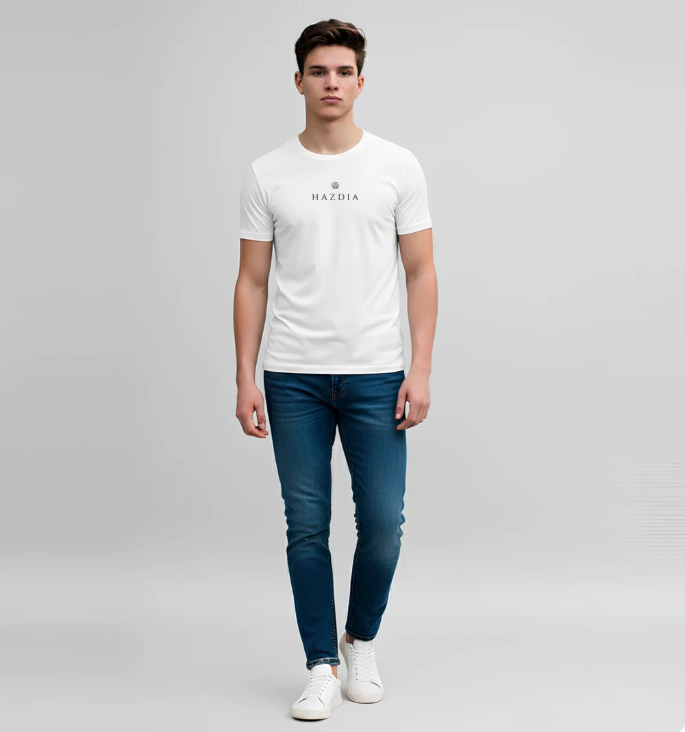 Round Neck White T Shirt