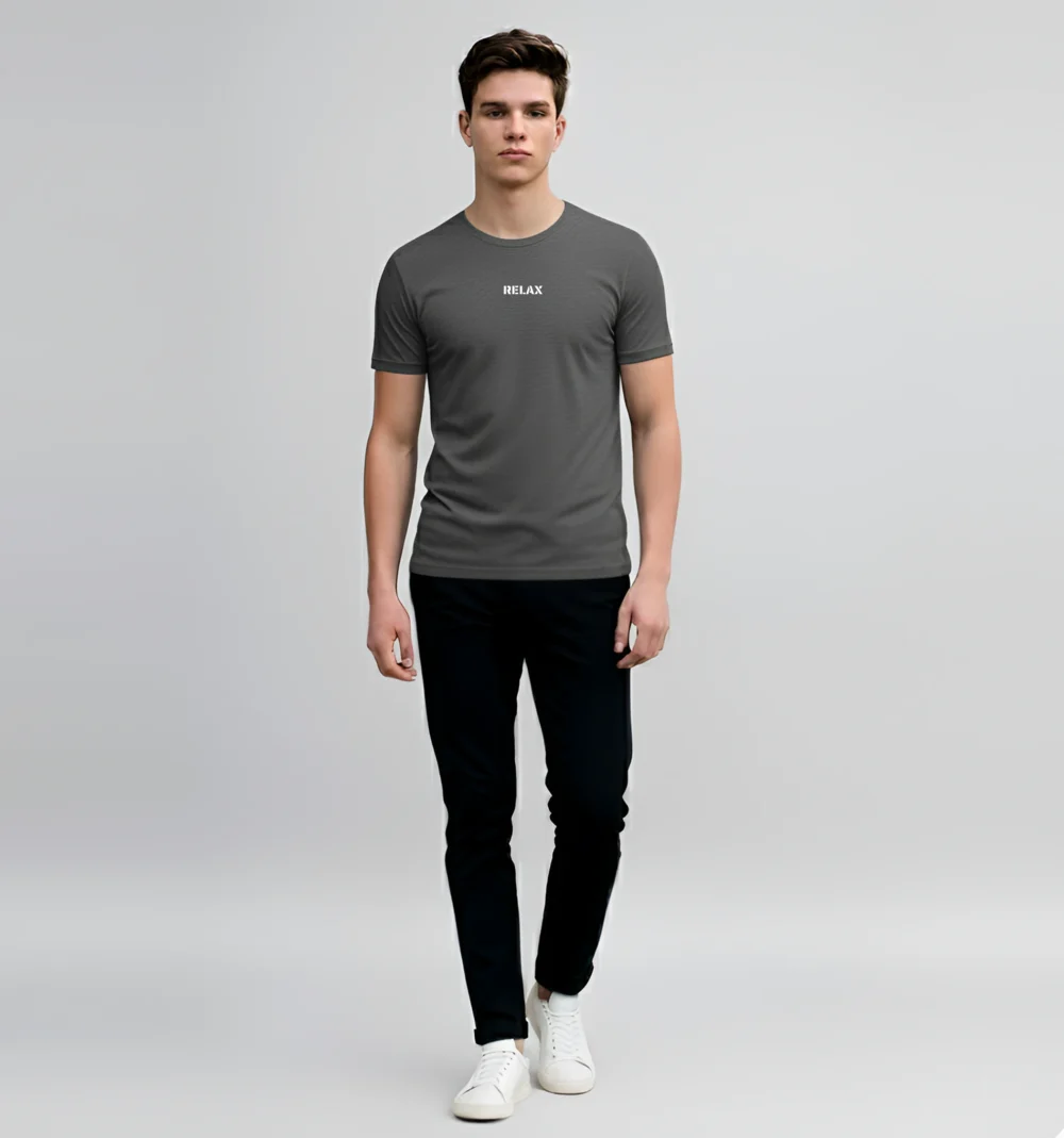Round Neck Charcoal Grey T Shirt