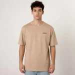 Minimal Round Neck Biege T shirt